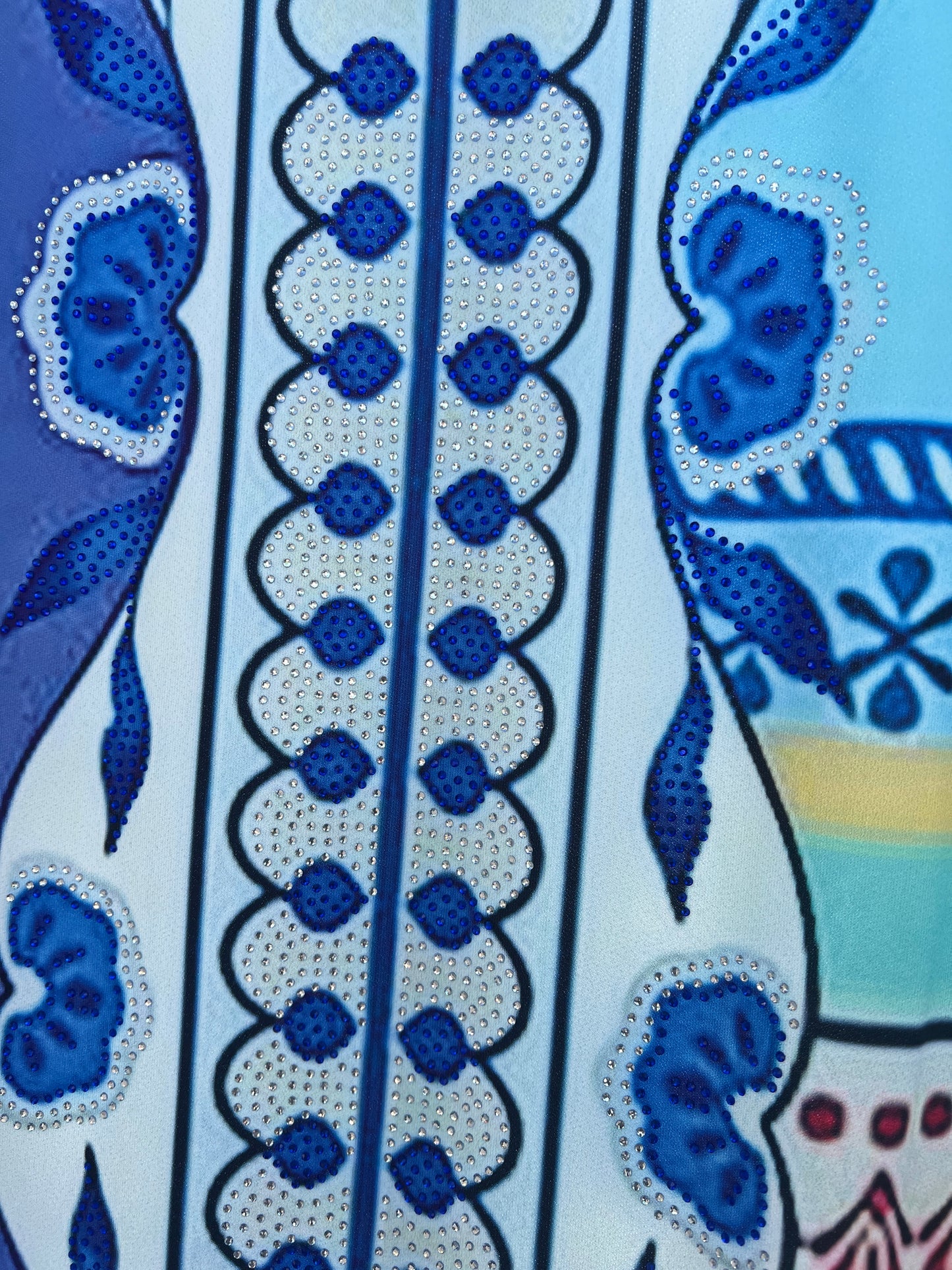 Mediterranean Floral Crystal Embellished Maxi Dress