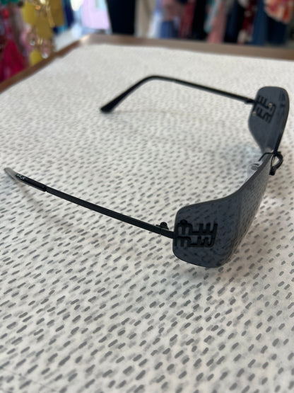 Black & Charcoal Wrap Around Sunglasses