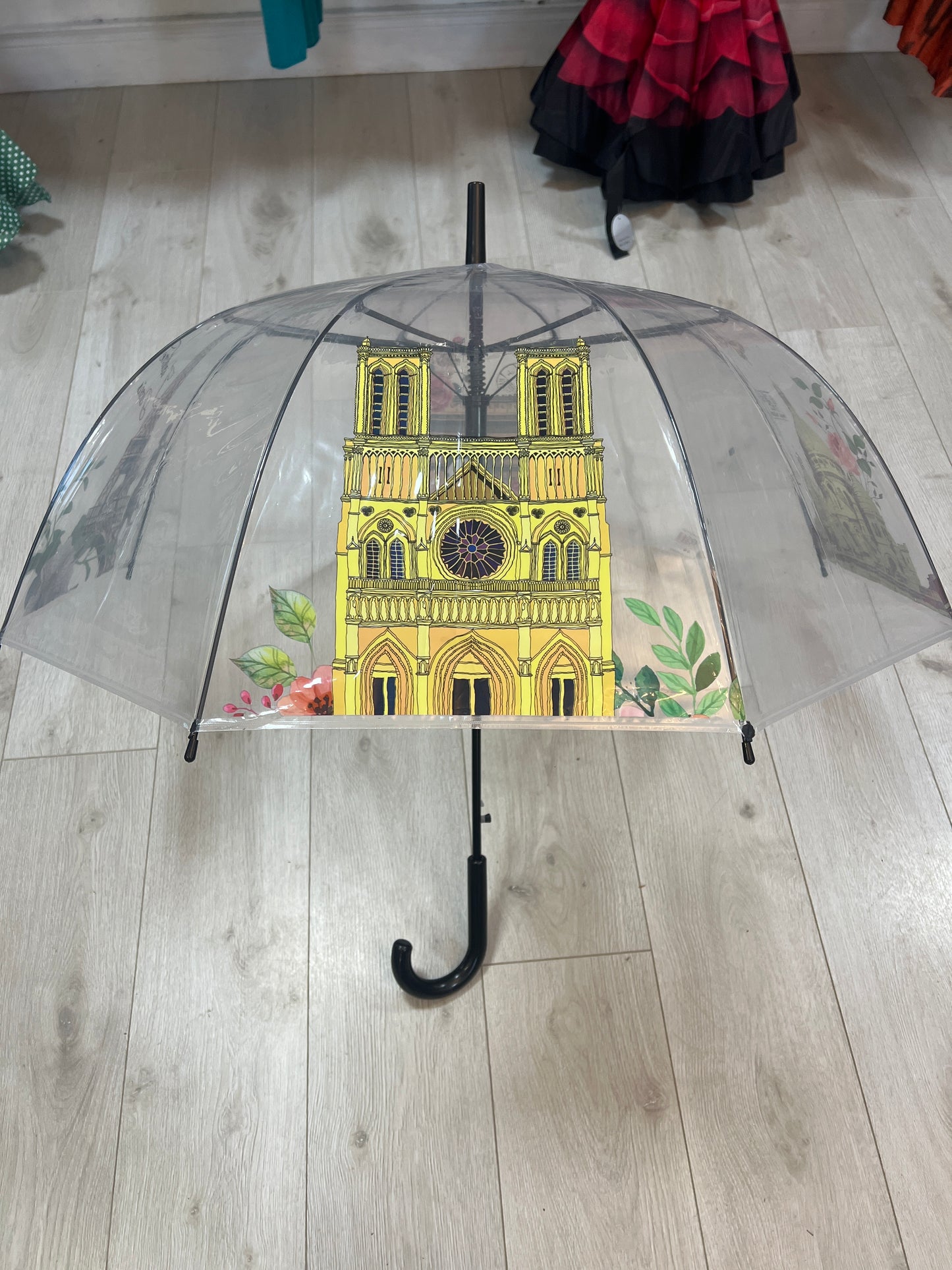 Clear Transparent Automatic Umbrella Paris Design