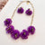 Purple Floral Necklace & Earrings Set