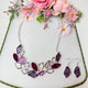 Purple & Silver Enamel Necklace & Earrings Set