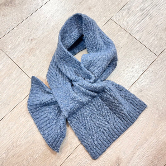 POM Blue Knit Collar Scarf
