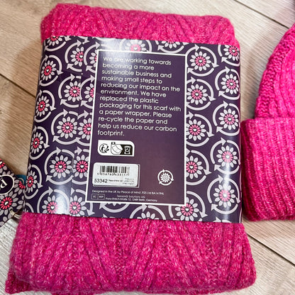 POM Pink Hat & Scarf Set