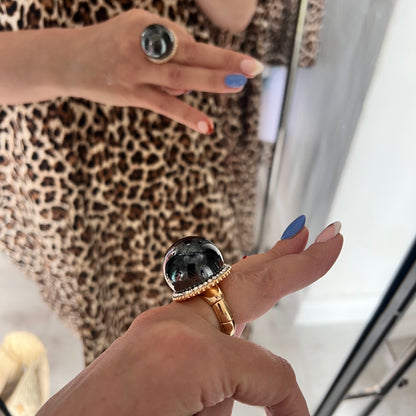 Elasticated Pearl & Gold Rings