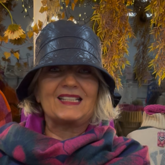 Navy Quilted Rainhat