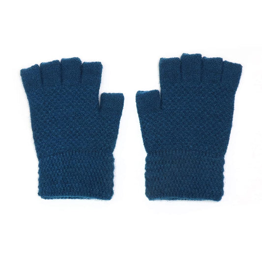 POM Teal Blue Fingerless Gloves