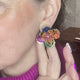 Multicoloured Floral Statement Earrings