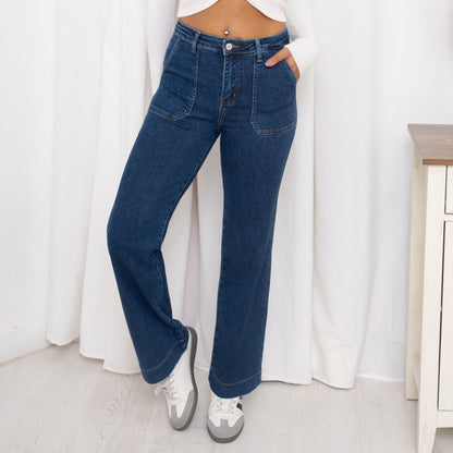 Florence Straight Leg Jeans/Front Pockets Wine (8-14)