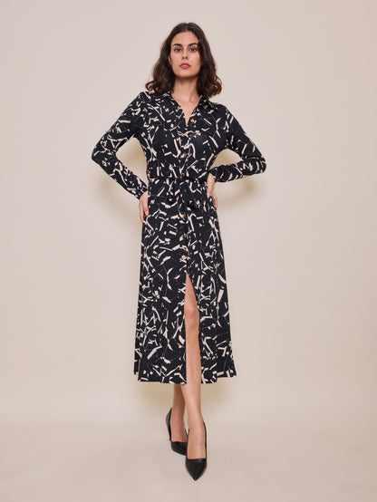 Hannah Black & Cream Shirt Dress (8-14)