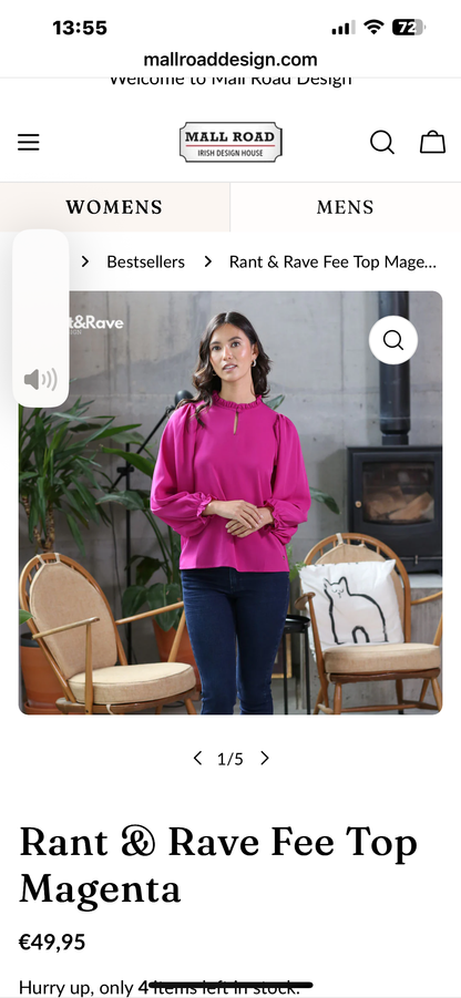 Rant & Rave Magenta Blouse