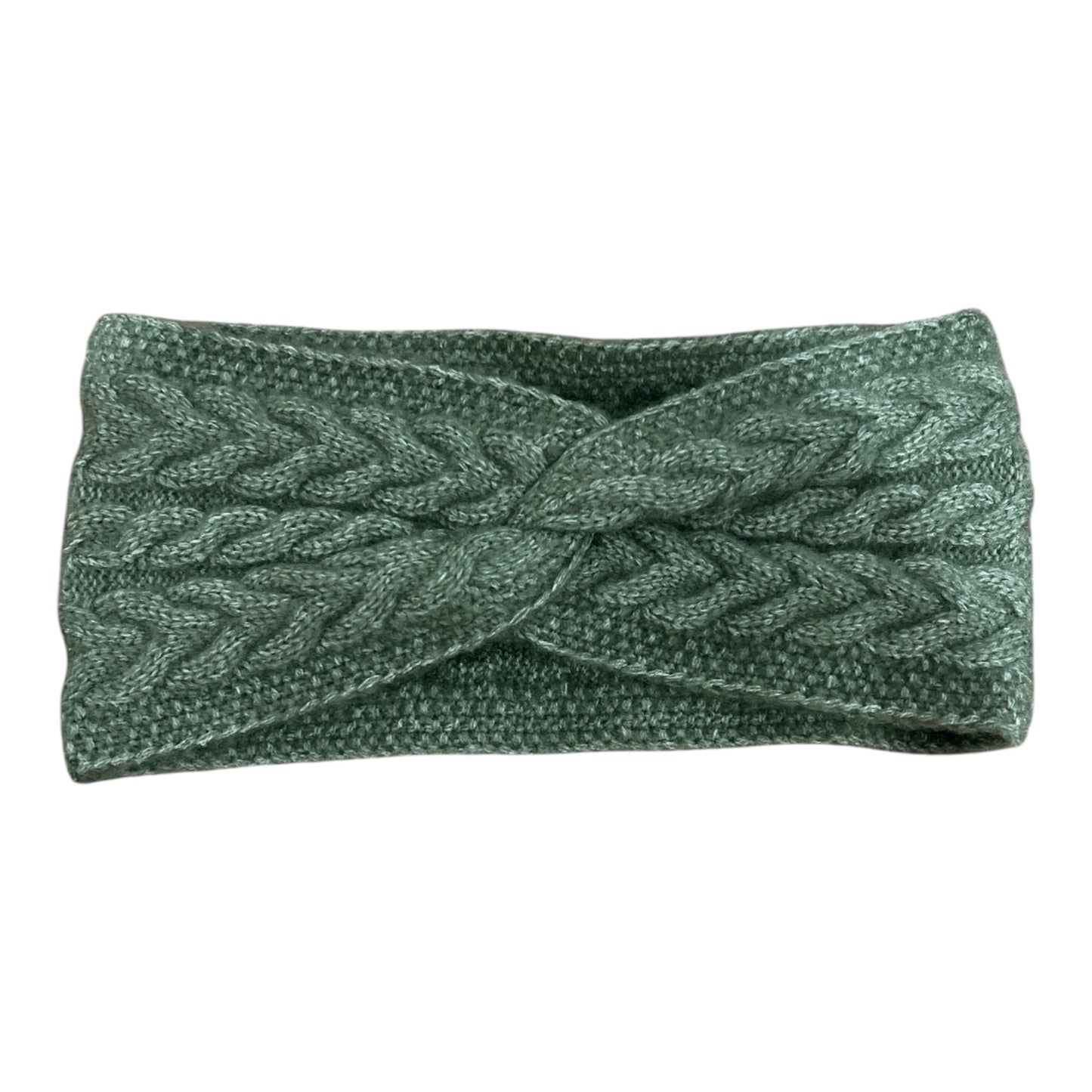 POM Green Cable Knit Headband