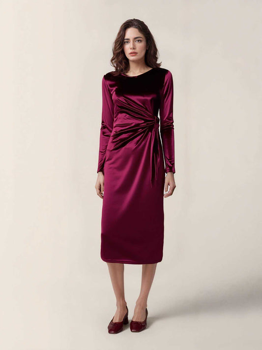 Rosa Burgandy Velvet Dress (One Size)