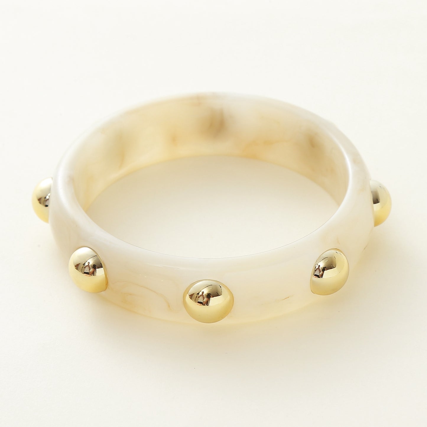 Cream Bangle Gold Studding