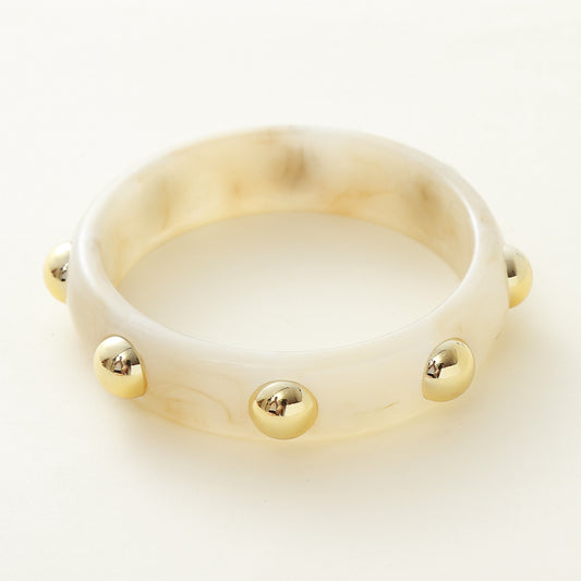 Cream Bangle Gold Studding