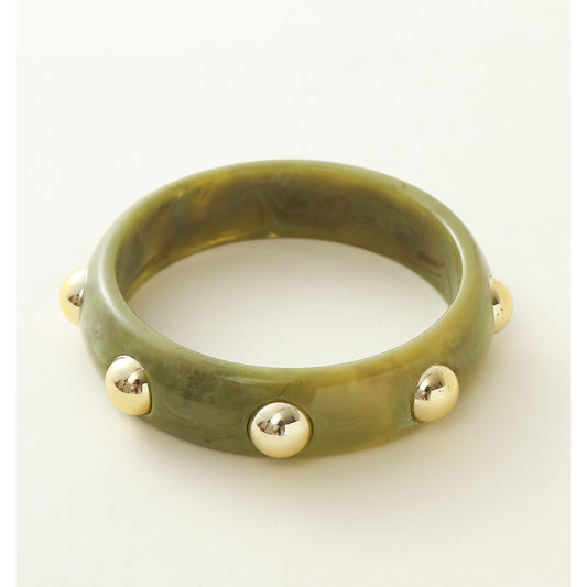 Green Bangle Gold Studding