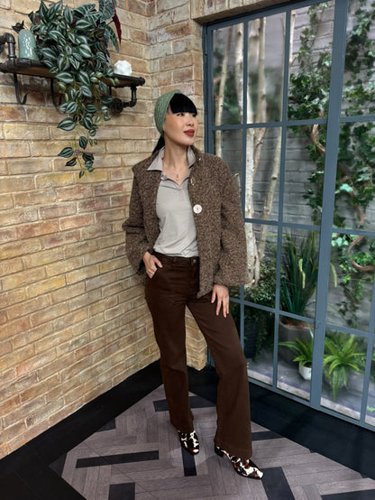 POM Green Cable Knit Headband