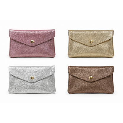 Metallic Purses Real Leather Medium Sized
