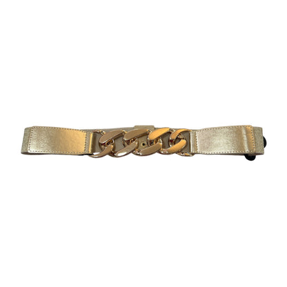 Gold Metallic Elasticated Curb Belt