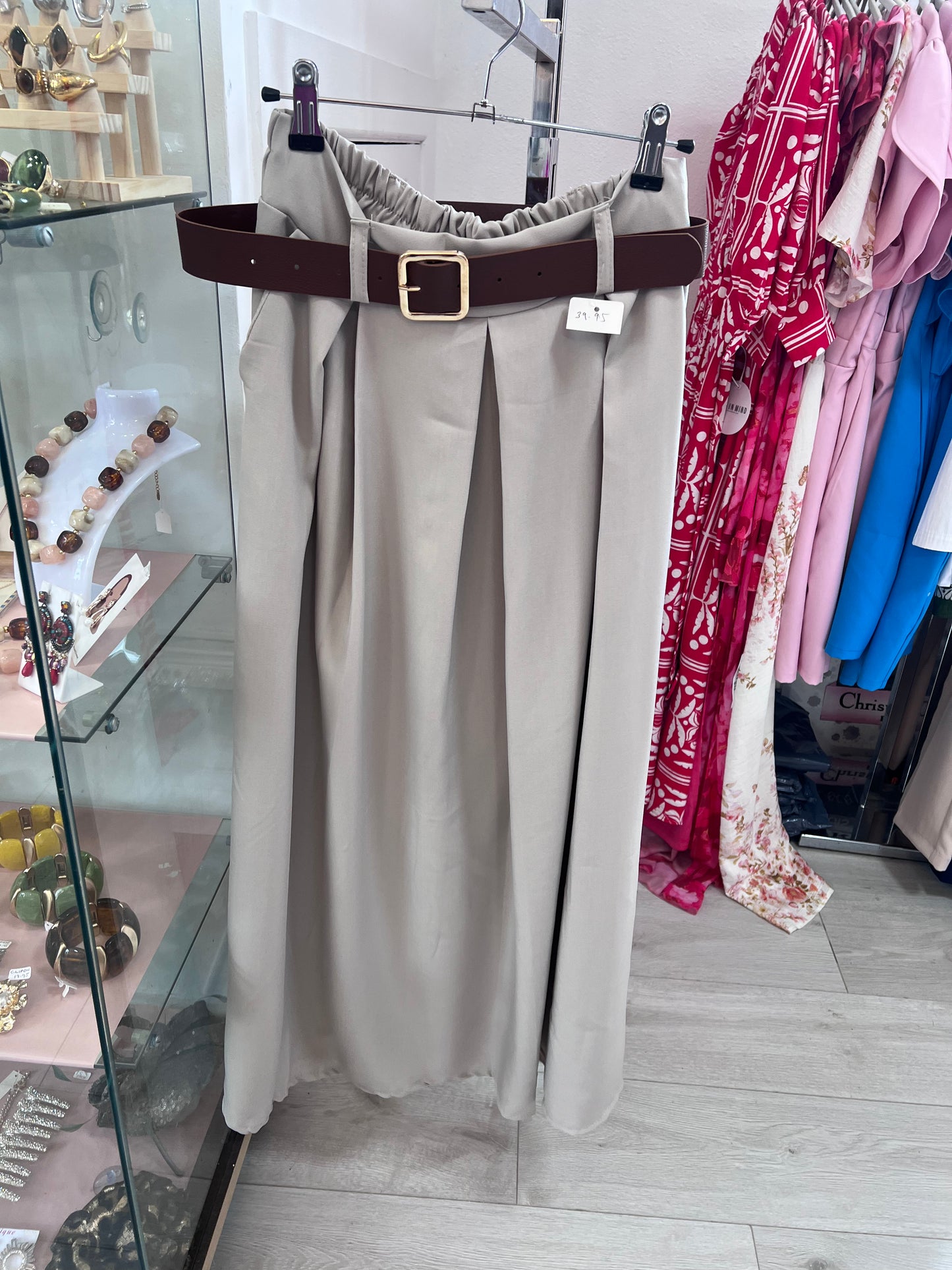 Elasticated One Size Maxi Skirt Belted (2 Colours)