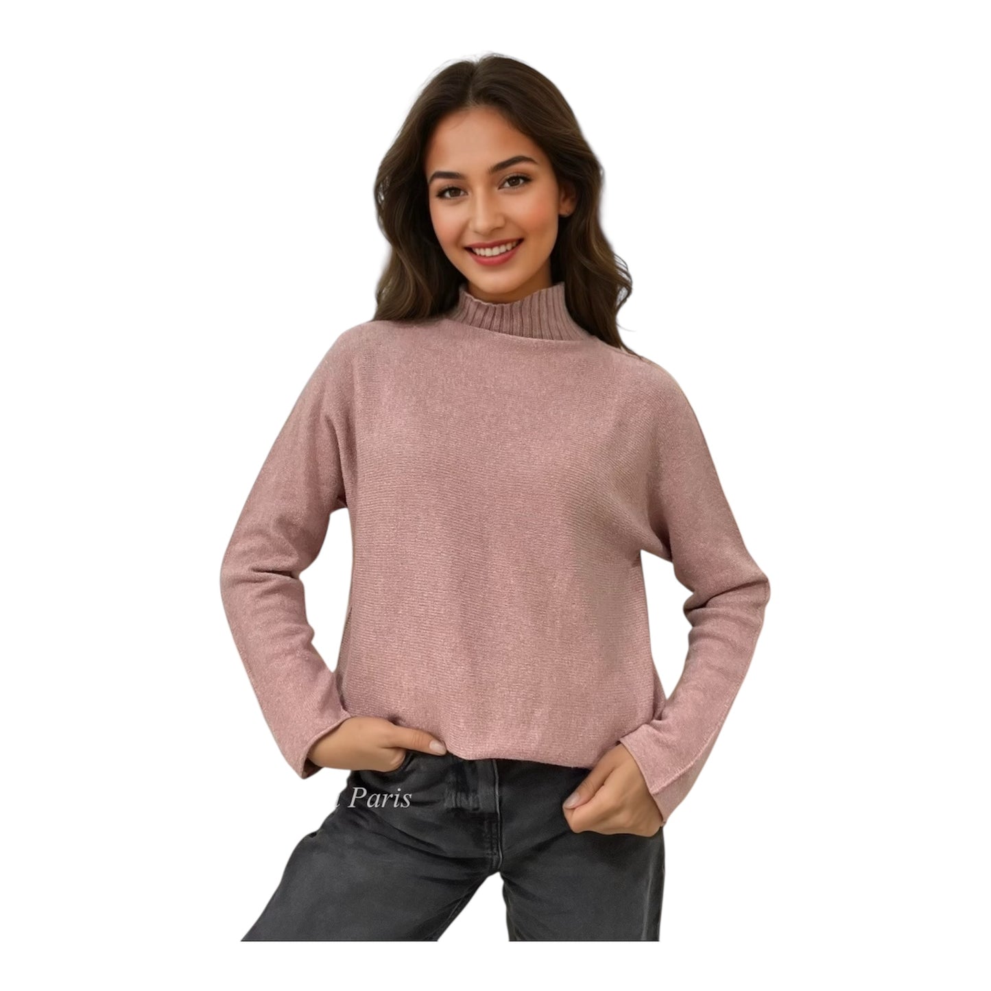 Emer Turtle Neck Knit Jumper Dusty Pink