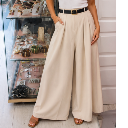 Wide Leg Elasticated Palazzos Belted (4 COLOURS)
