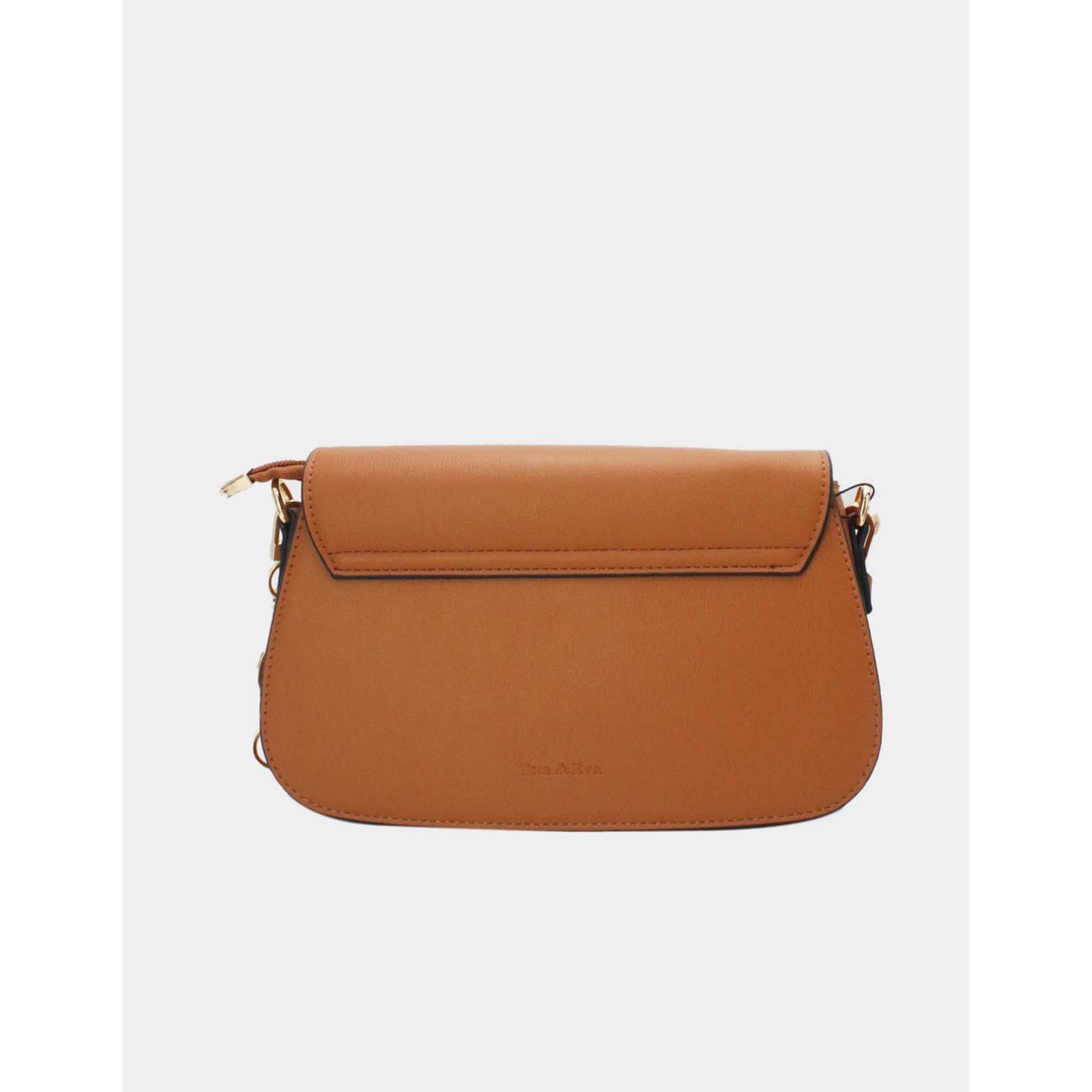 Tan & Gold Leatherette Handbag