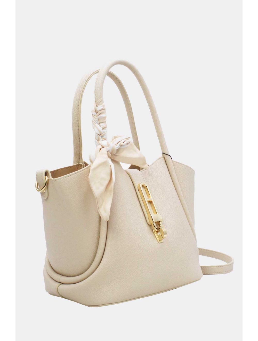 Cream & Gold Handbag Scarf Tie