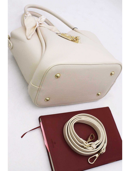 Cream & Gold Handbag Scarf Tie