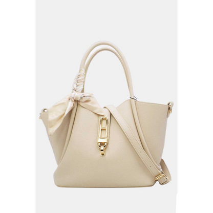Cream & Gold Handbag Scarf Tie