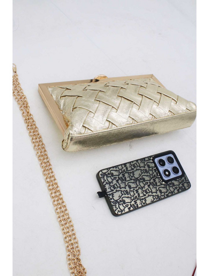 Gold Metallic Braided Evening Bag