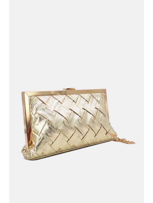 Gold Metallic Braided Evening Bag
