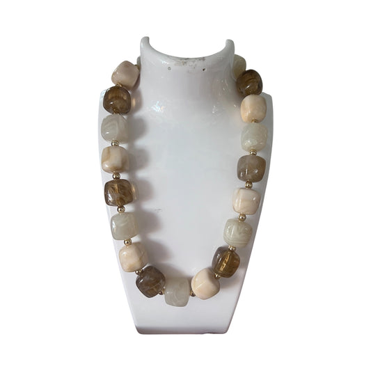 Beige & Taupe Beaded Necklace