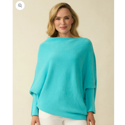 DECK Turquoise Asymetrical Knit Jumper