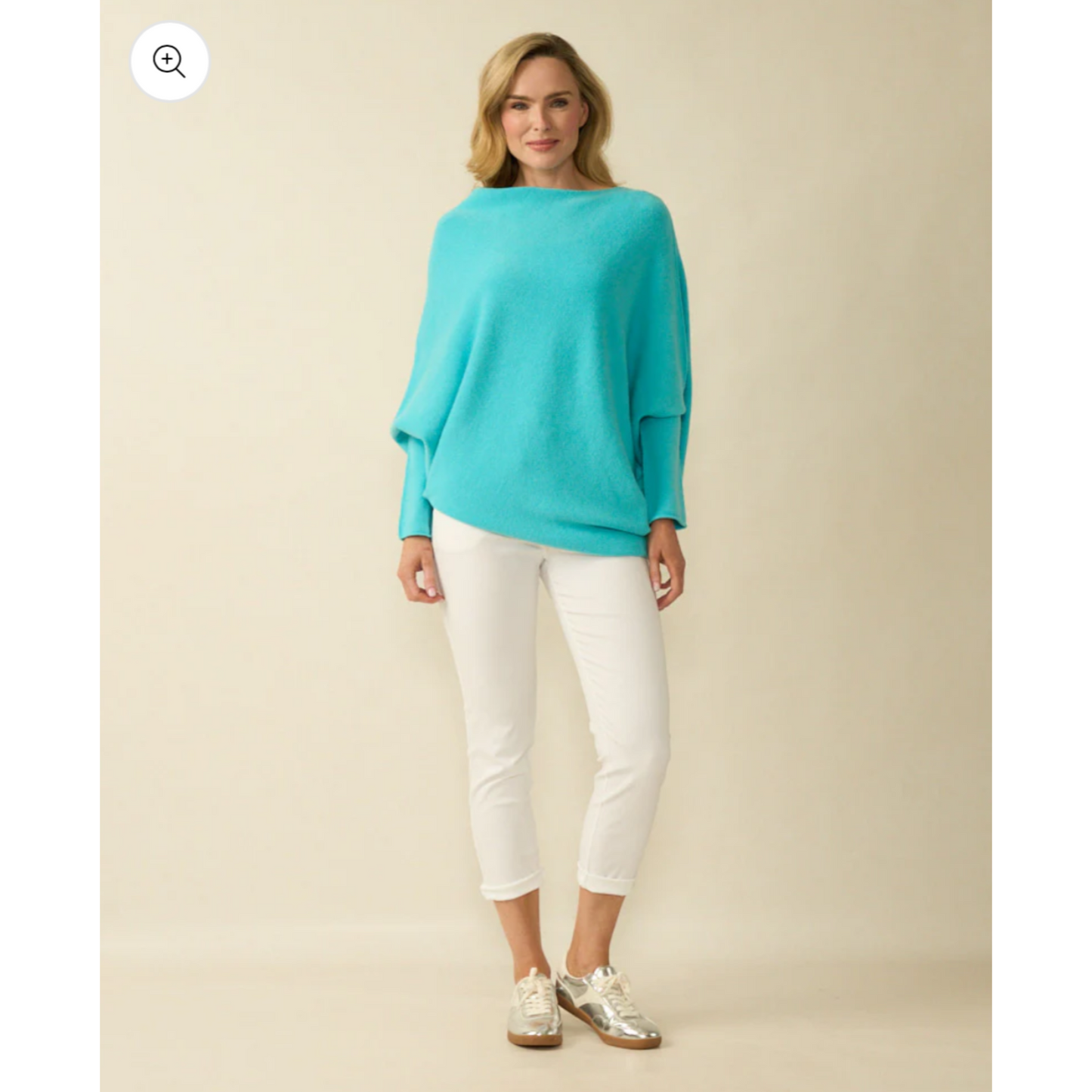 DECK Turquoise Asymetrical Knit Jumper