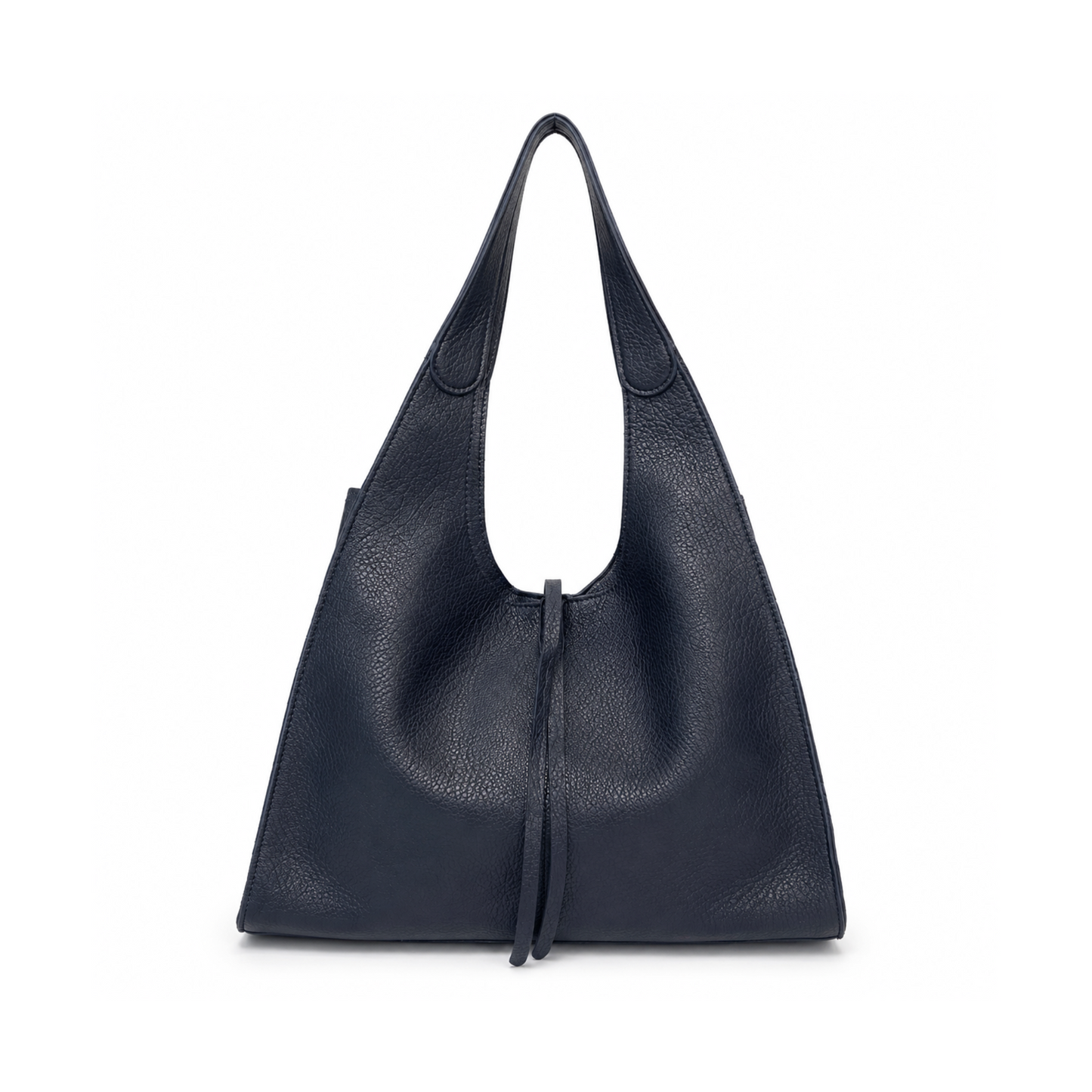 Navy Soft Leatherette Shoulder Bag