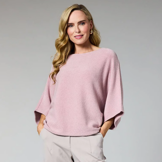DECK Dusty Pink Batwing Jumper (Fits 8-18)