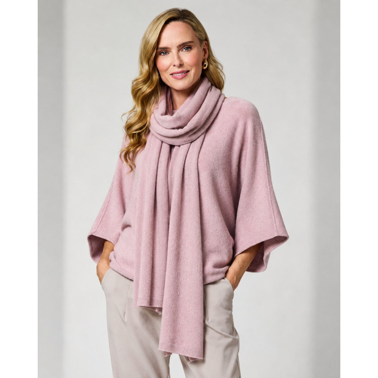 DECK Dusty Pink Knit Scarf