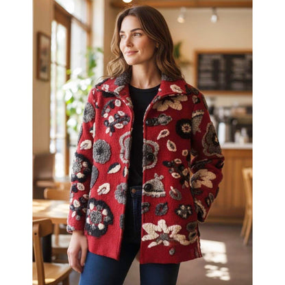 Esme Red Multicolored Floral Jacket