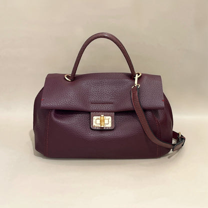 Plum Soft Leatherette Handbag/Crossbody