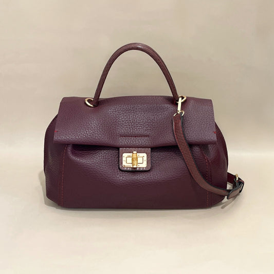 Plum Soft Leatherette Handbag/Crossbody