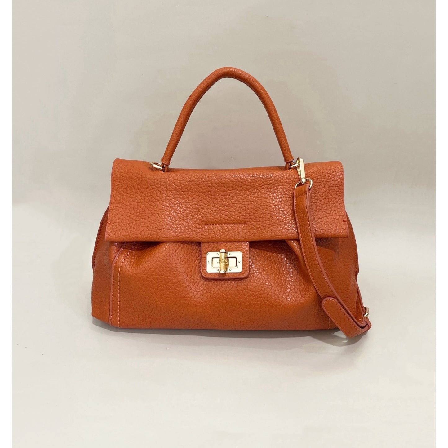 Rust Soft Leatherette Handbag/Crossbody