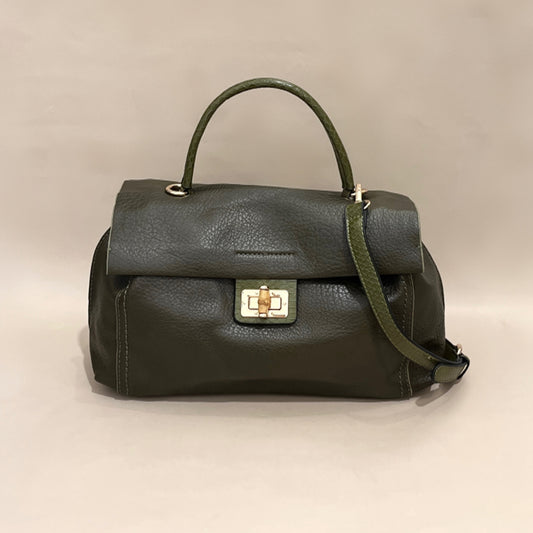 Khaki Green Soft Leatherette Handbag/Crossbody