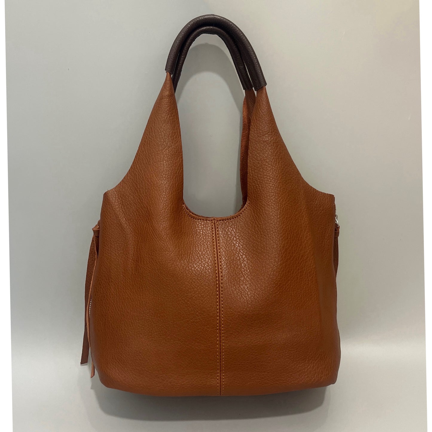 Tan Soft Leatherette Shoulder Bag