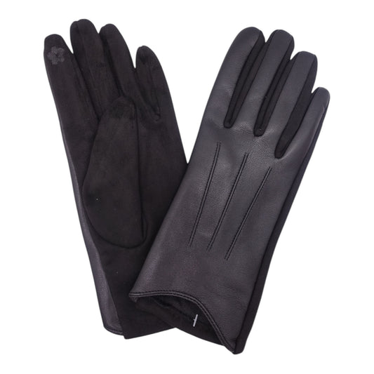 Black Leatherette & Suedette Gloves