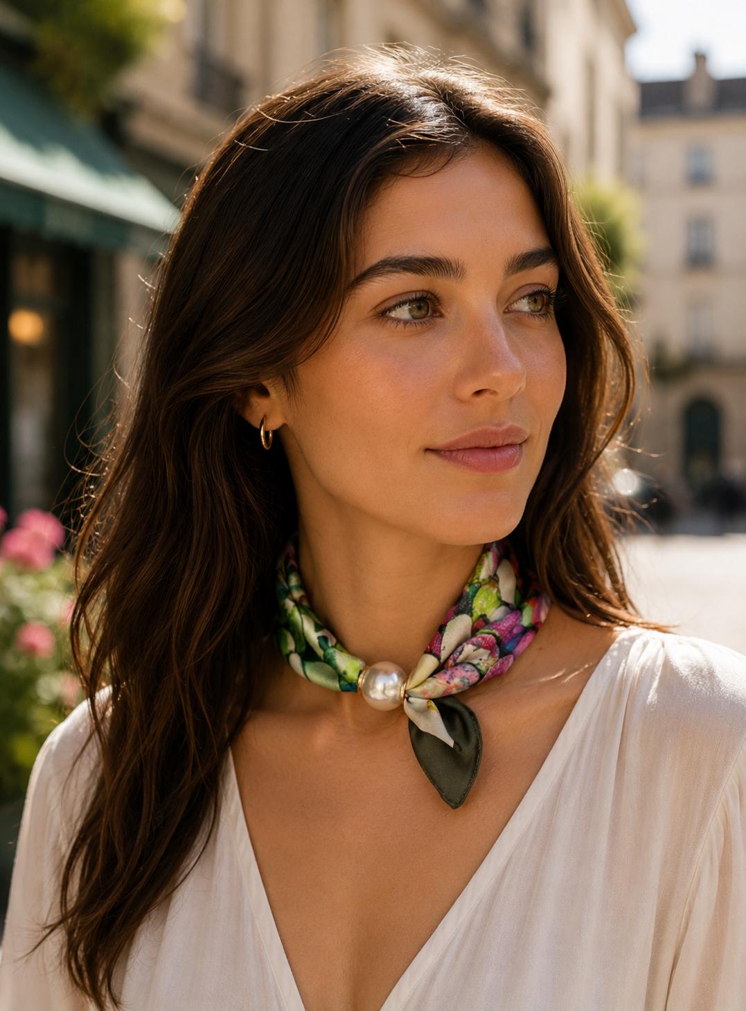 Magnetic Pearl Scarf Multicoloured (6 COLOURS)