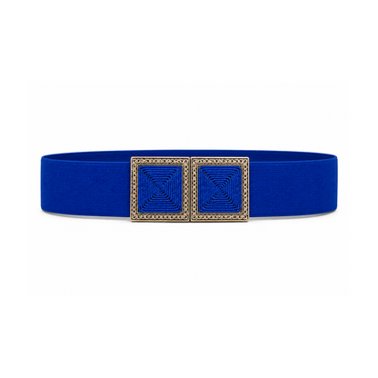 Cobalt Blue & Gold Stretch Belt