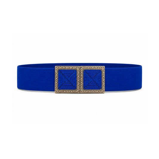 Cobalt Blue & Gold Stretch Belt