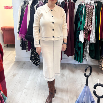 Azara Winter White & Black Knit Co-Ord