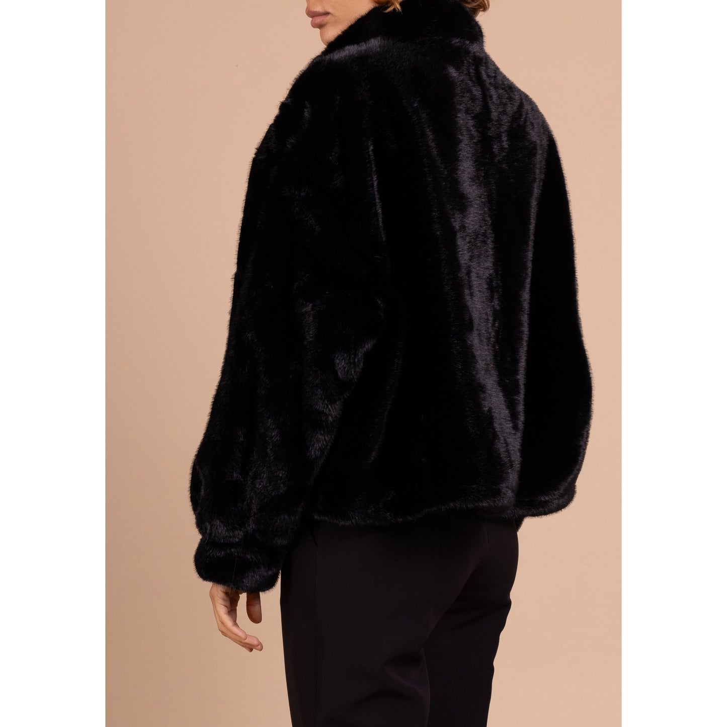 Black Faux Fur Short Jacket