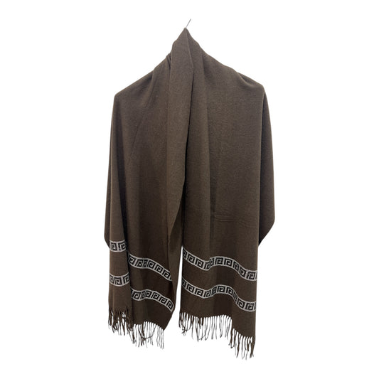 Chocolate Brown Pashmina Crystal Design